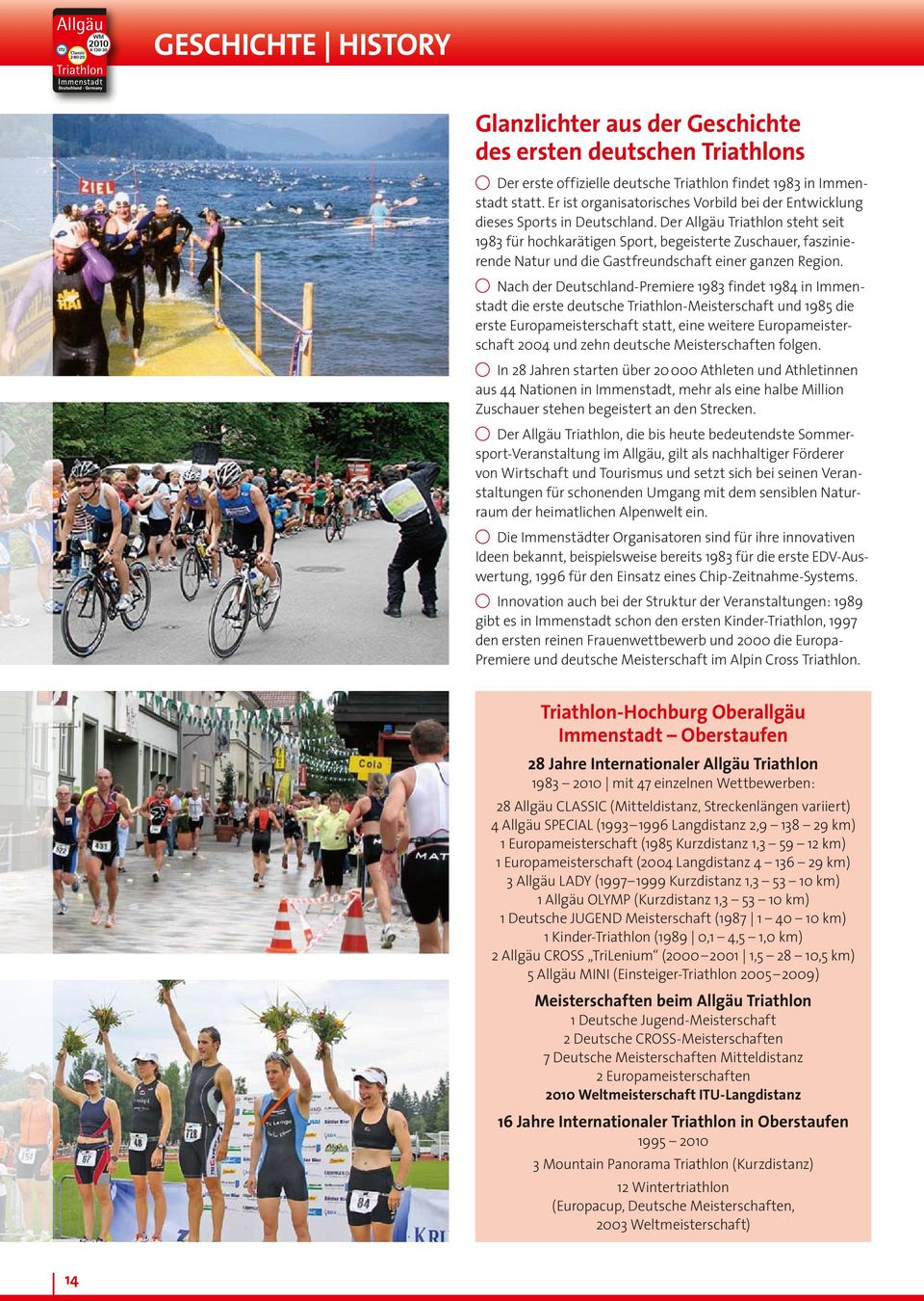 Der Allgäu Triathlon steht seit 1983 für hochkarätigen Sport, begeisterte Zuschauer, faszinierende Natur und die Gastfreundschaft einer ganzen Region.