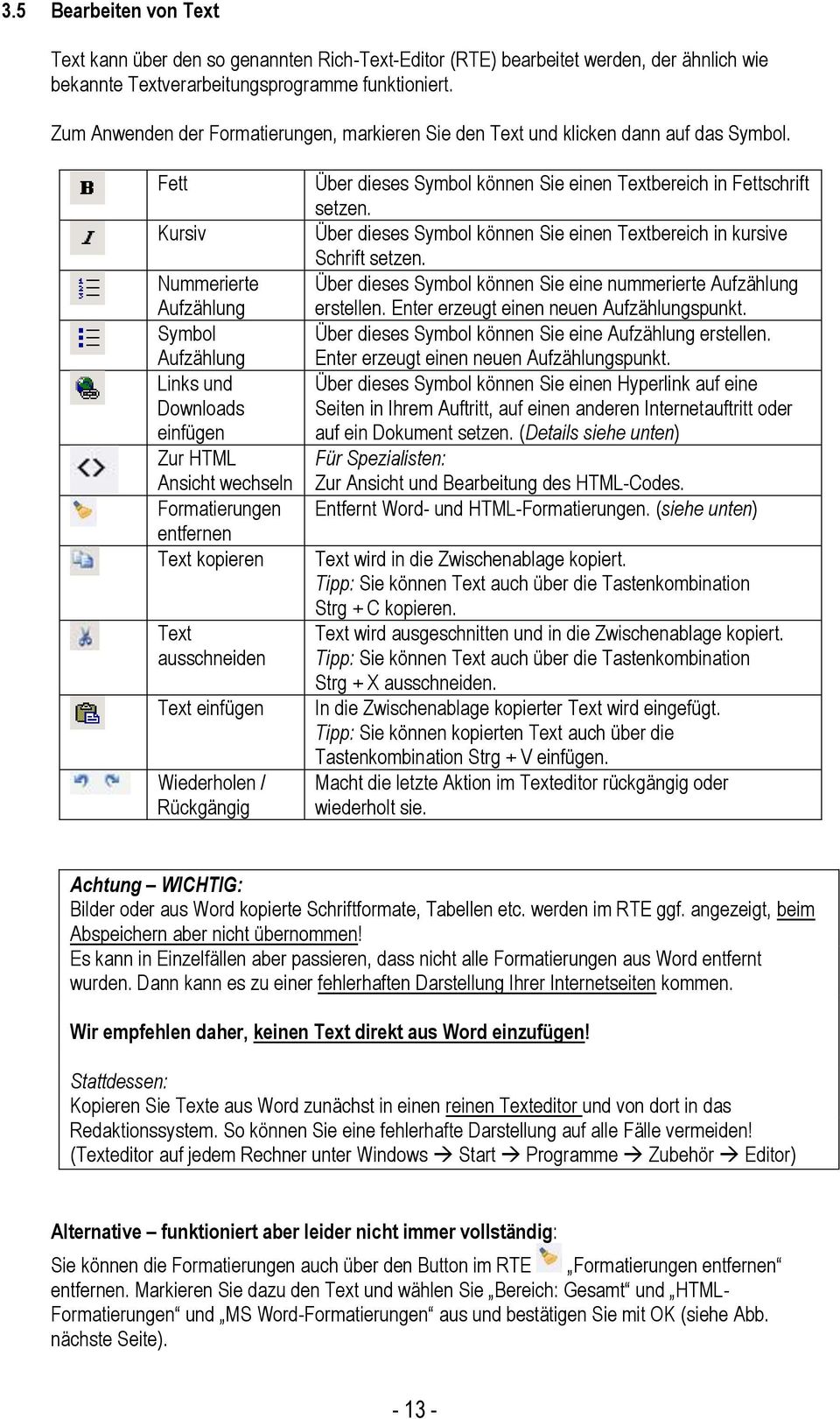 Fett Kursiv Nummerierte Aufzählung Symbol Aufzählung Links und Downloads einfügen Zur HTML Ansicht wechseln Formatierungen entfernen Text kopieren Text ausschneiden Text einfügen Wiederholen /