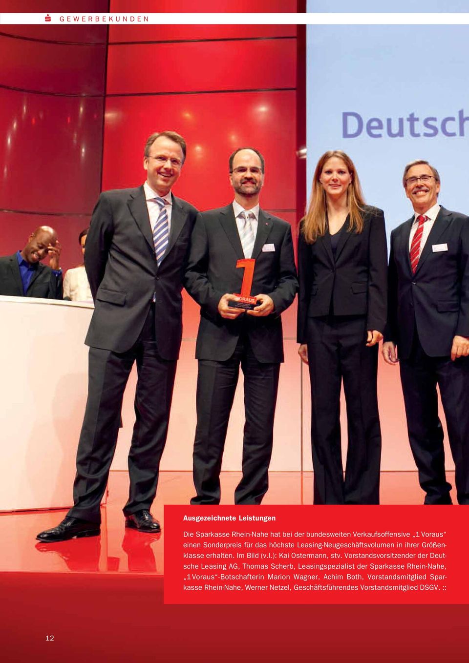 Vorstandsvorsitzender der Deutsche Leasing AG, Thomas Scherb, Leasingspezialist der Sparkasse Rhein-Nahe, 1Voraus