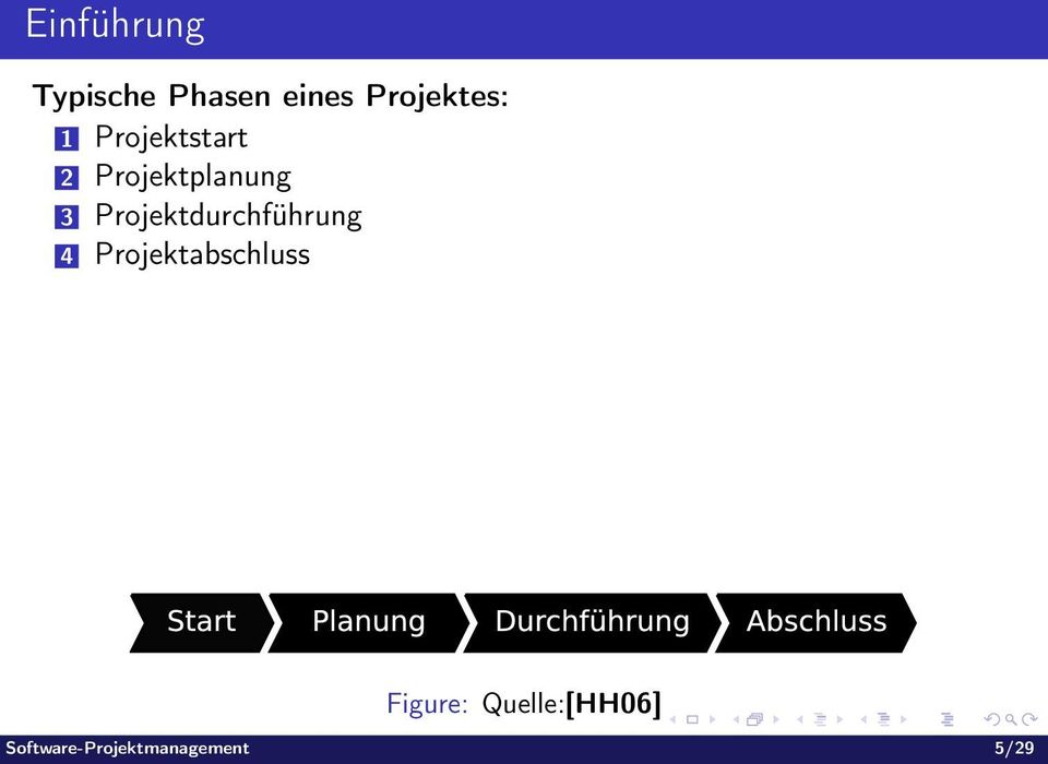 3 Projektdurchführung 4 Projektabschluss