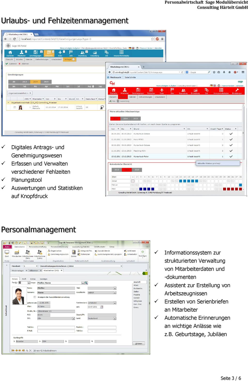 strukturierten Verwaltung von Mitarbeiterdaten und -dokumenten Assistent zur Erstellung von Arbeitszeugnissen