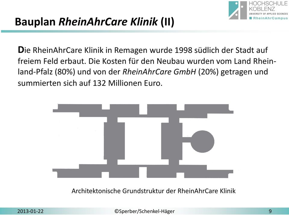 Die Kosten für den Neubau wurden vom Land Rheinland-Pfalz (80%) und von der RheinAhrCare