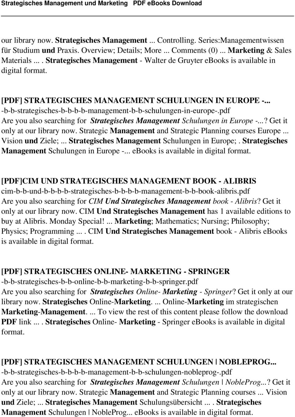 .. -b-b-strategisches-b-b-b-b-management-b-b-schulungen-in-europe-.pdf Are you also searching for Strategisches Management Schulungen in Europe -...? Get it only at our library now.