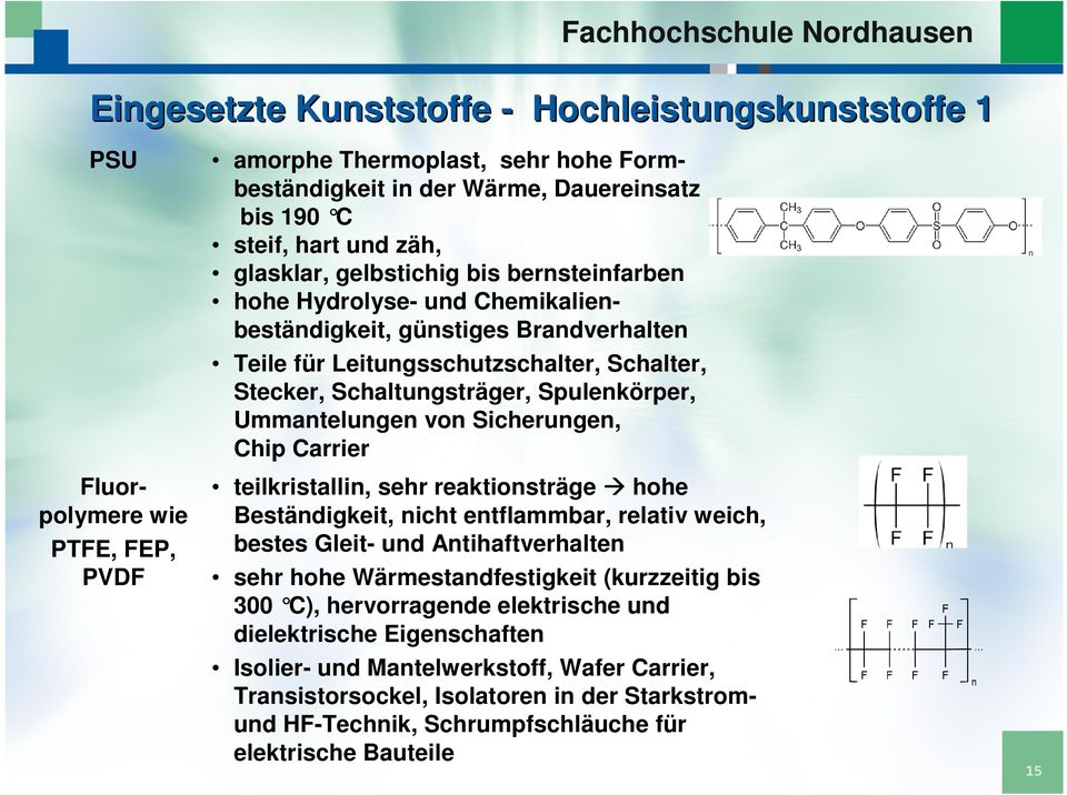 Ummantelungen von Sicherungen, Chip Carrier teilkristallin, sehr reaktionsträge hohe Beständigkeit, nicht entflammbar, relativ weich, bestes Gleit- und Antihaftverhalten sehr hohe