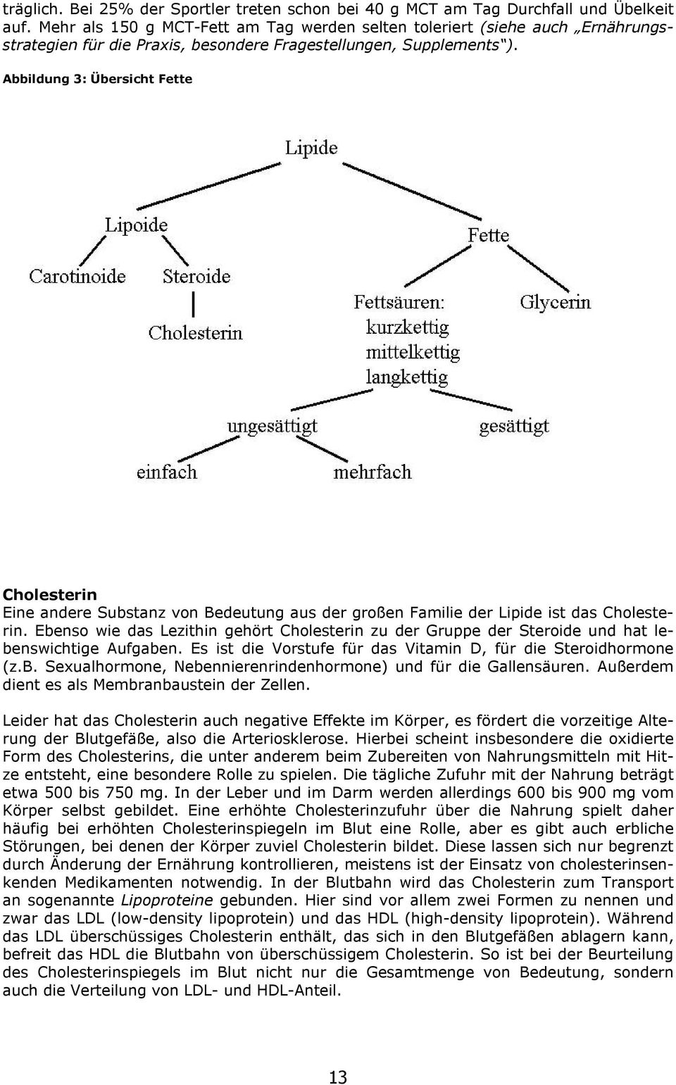 Abbildung 3: Übersicht Fette Cholesterin Eine andere Substanz von Bedeutung aus der großen Familie der Lipide ist das Cholesterin.