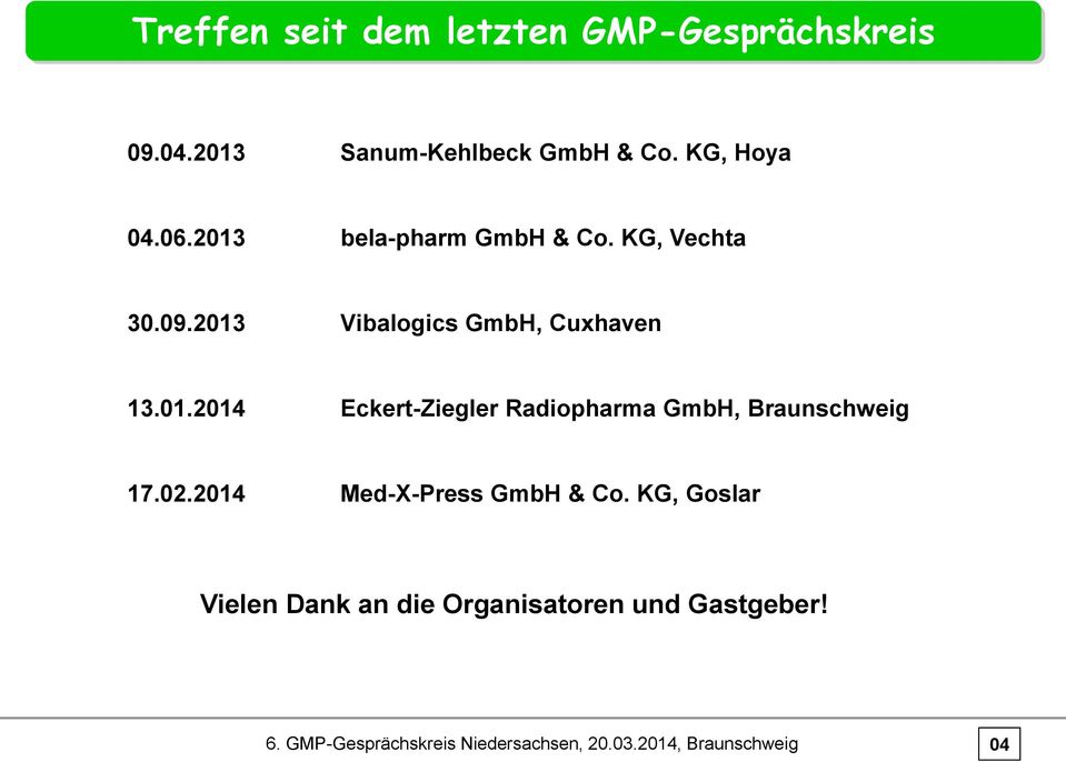 02.2014 Med-X-Press GmbH & Co. KG, Goslar Vielen Dank an die Organisatoren und Gastgeber! 6.