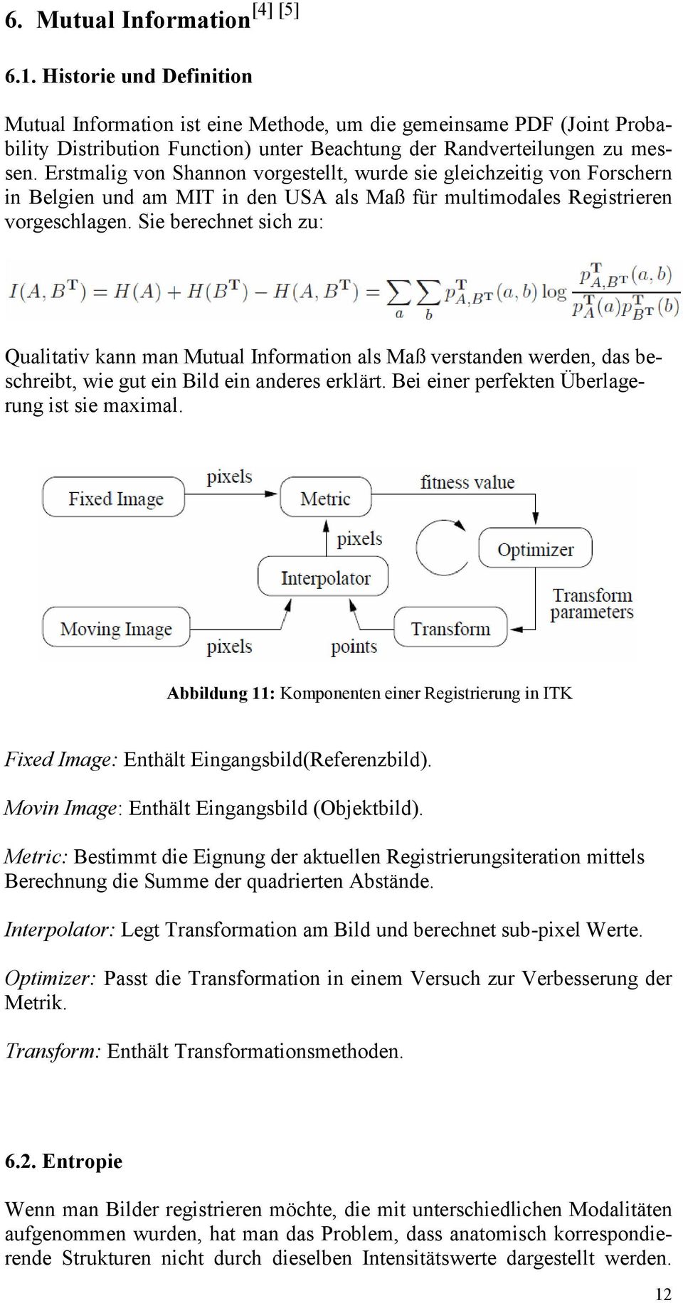 Erstmalig von Shannon vorgestellt, wurde sie gleichzeitig von Forschern in Belgien und am MIT in den USA als Maß für multimodales Registrieren vorgeschlagen.