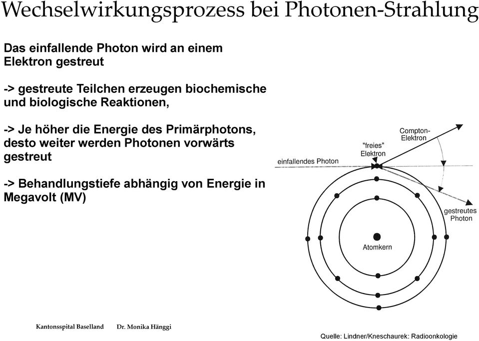 -> Je höher die Energie des Primärphotons, desto weiter werden Photonen vorwärts gestreut