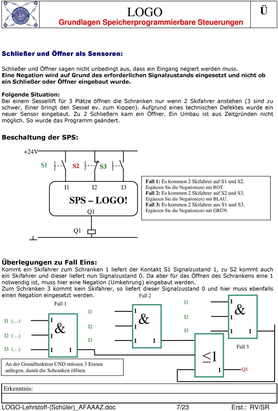 Folgende Situation: Bei einem Sessellift für 3 Plätze öffnen die Schranken nur wenn 2 Skifahrer anstehen (3 sind zu schwer, Einer bringt den Sessel ev. zum Kippen).