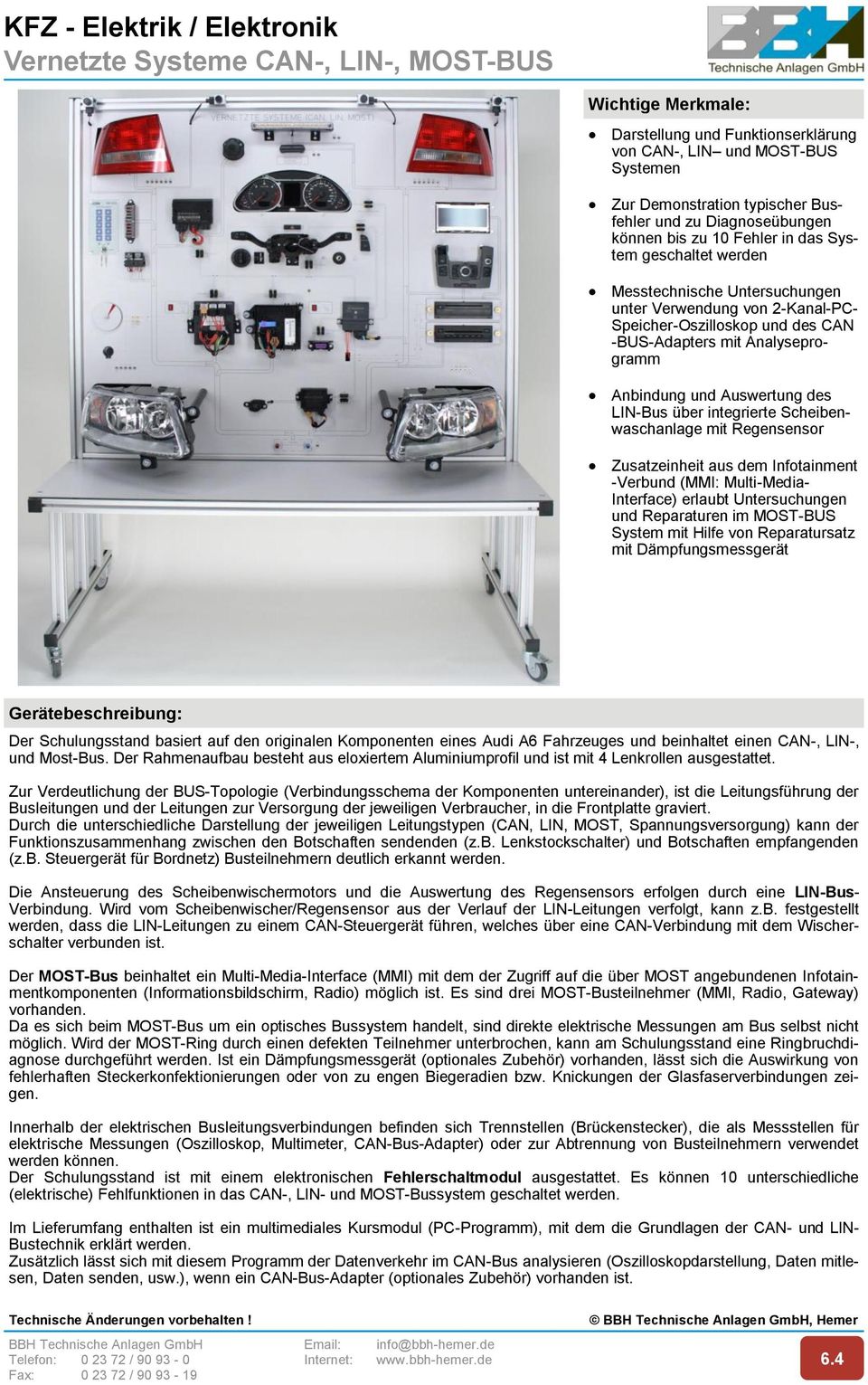 Auswertung des LIN-Bus über integrierte Scheibenwaschanlage mit Regensensor Zusatzeinheit aus dem Infotainment -Verbund (MMI: Multi-Media- Interface) erlaubt Untersuchungen und Reparaturen im