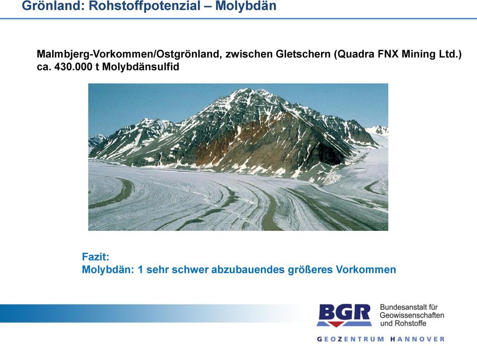 Gletschern (Quadra FNX Mining Ltd.) ca. 430.