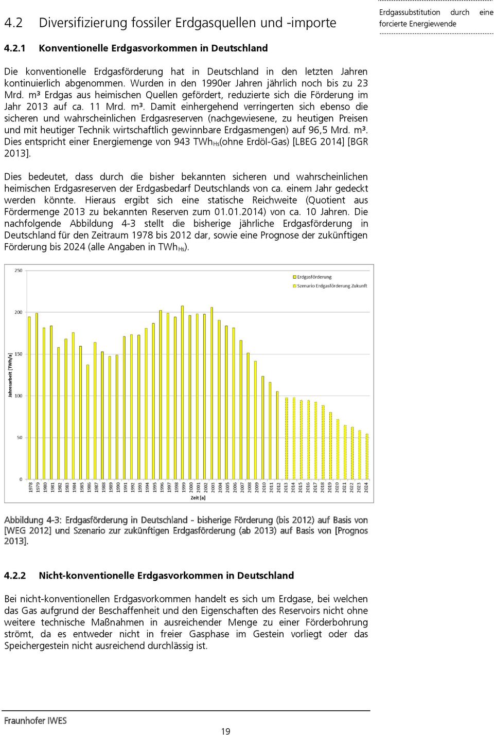 Erdgas aus heimischen Quellen gefördert, reduzierte sich die Förderung im Jahr 2013 auf ca. 11 Mrd. m³.