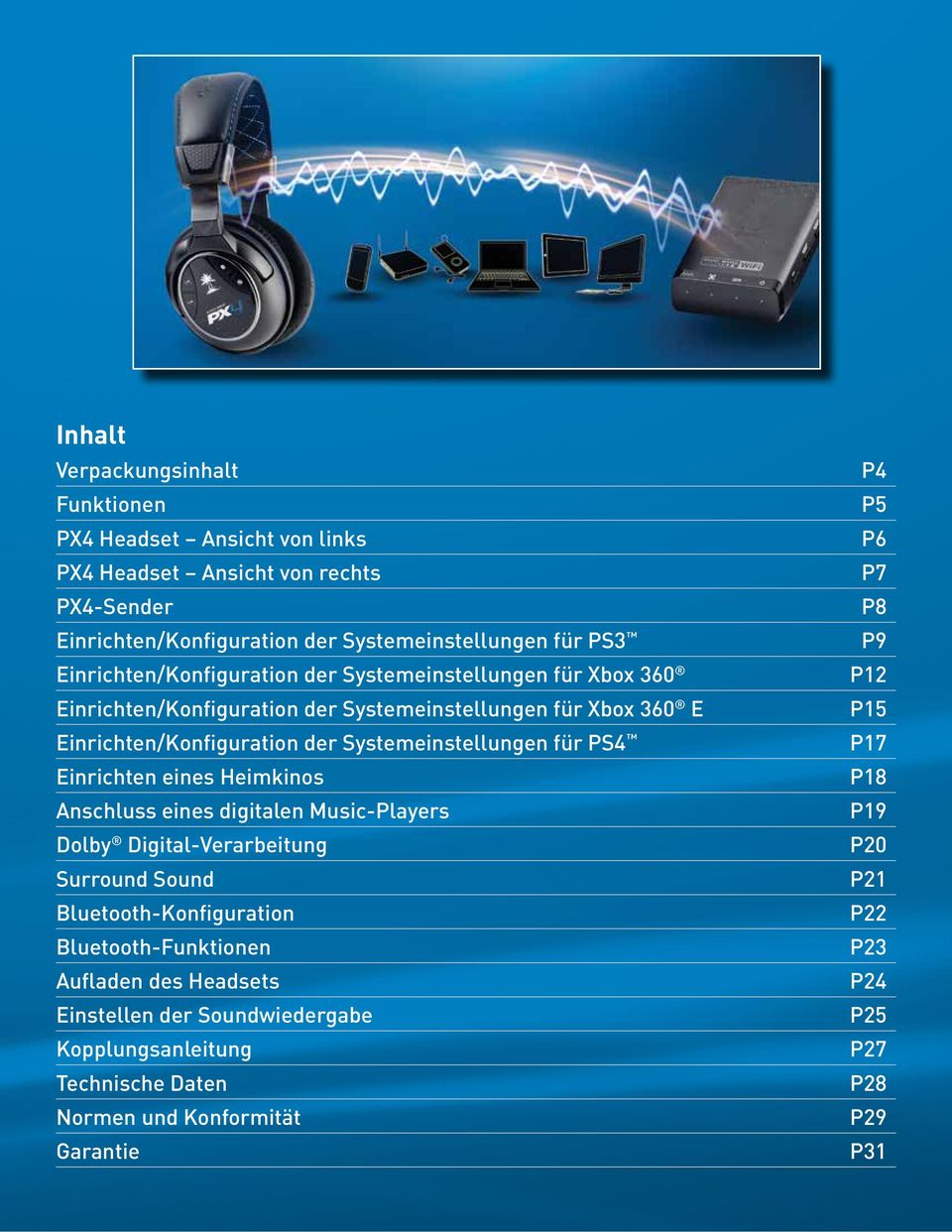 für PS4 Einrichten eines Heimkinos Anschluss eines digitalen Music-Players Dolby Digital-Verarbeitung Surround Sound Bluetooth-Konfiguration Bluetooth-Funktionen Aufladen des