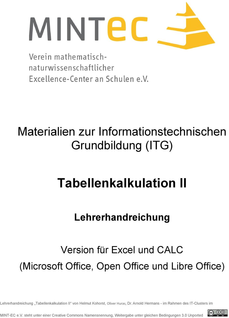 Tabellenkalkulation II von Helmut Kohorst, Oliver Huras, Dr.