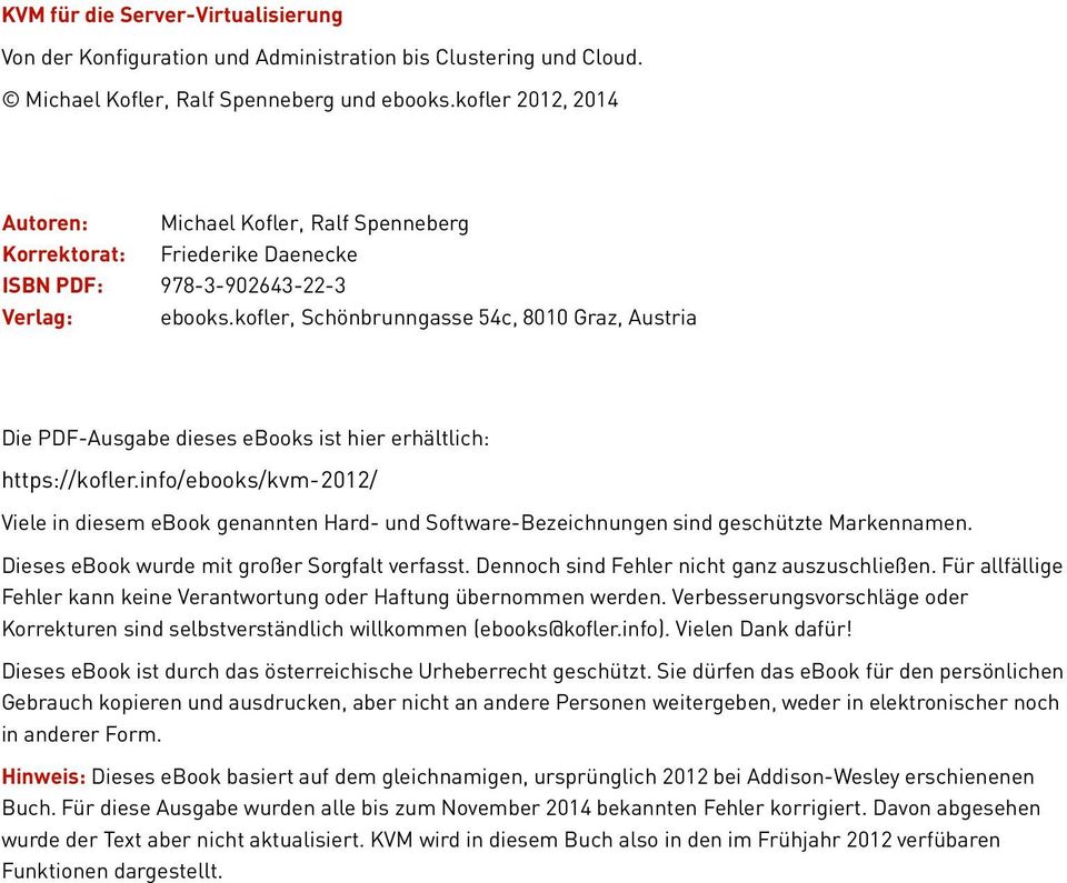 kofler, Schönbrunngasse 54c, 8010 Graz, Austria Die PDF-Ausgabe dieses ebooks ist hier erhältlich: https://kofler.