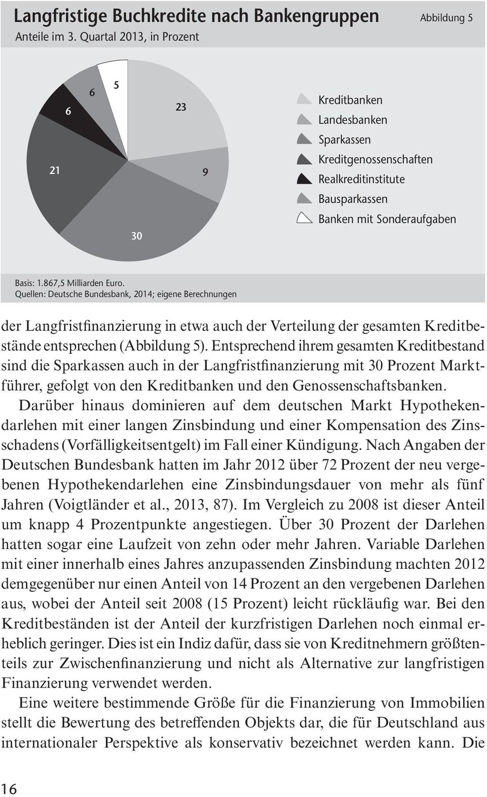 Quellen: Deutsche Bundesbank, 2014; eigene Berechnungen der Langfristfinanzierung in etwa auch der Verteilung der gesamten Kreditbestände entsprechen (Abbildung 5).