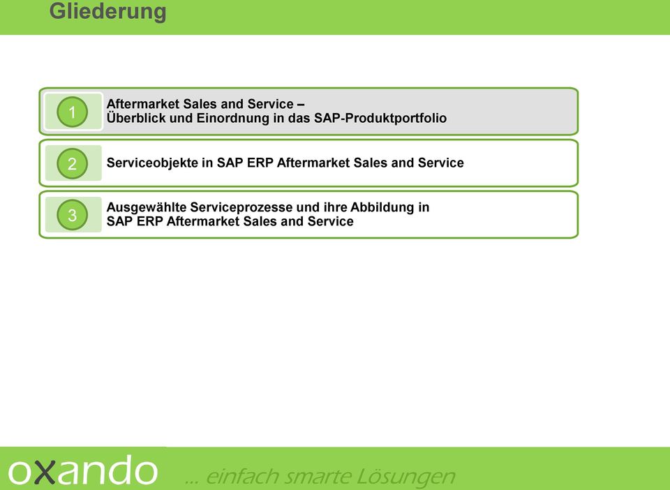 SAP ERP Aftermarket Sales and Service 3 Ausgewählte