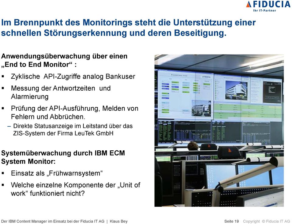 API-Ausführung, Melden von Fehlern und Abbrüchen.