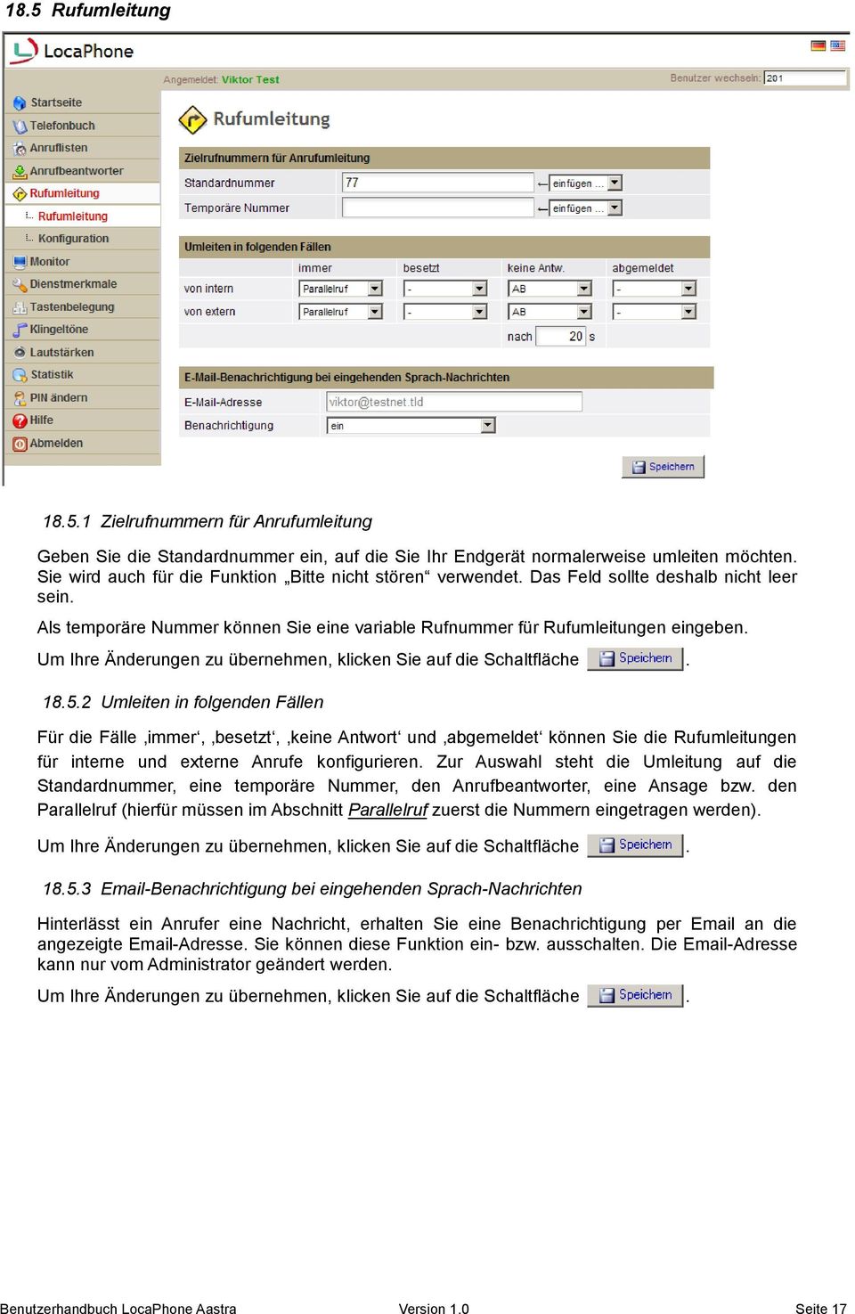 Um Ihre Änderungen zu übernehmen, klicken Sie auf die Schaltfläche. 18.5.