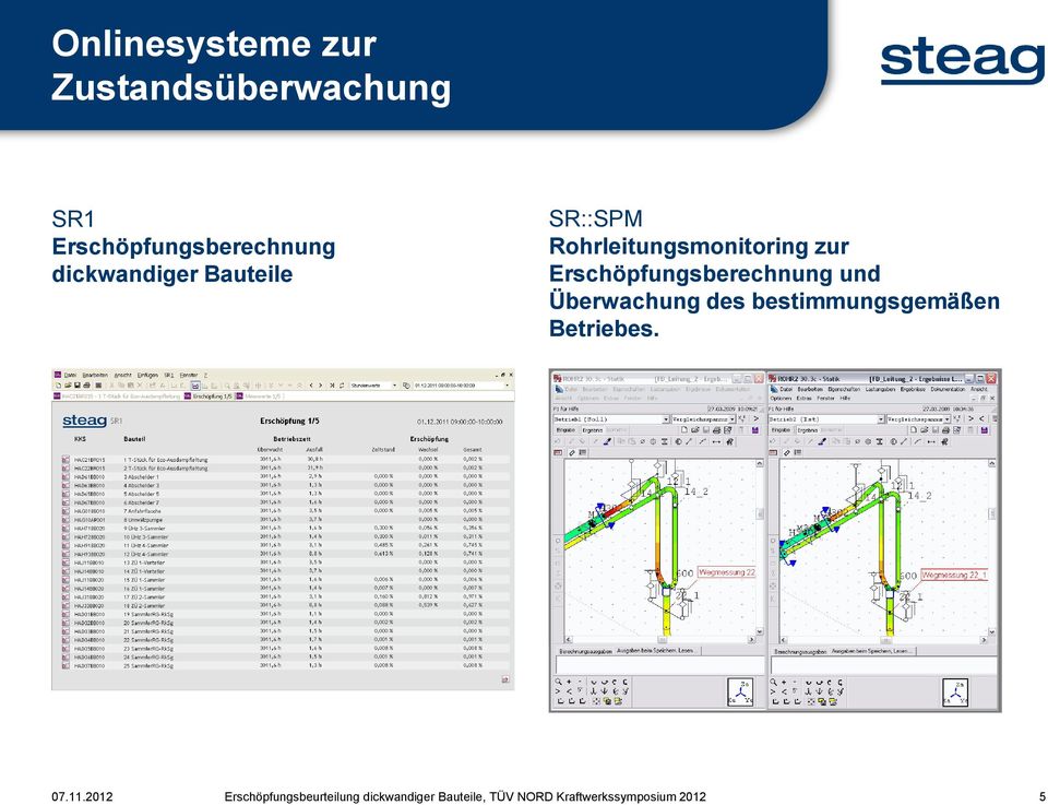 Erschöpfungsberechnung und Überwachung des bestimmungsgemäßen Betriebes.