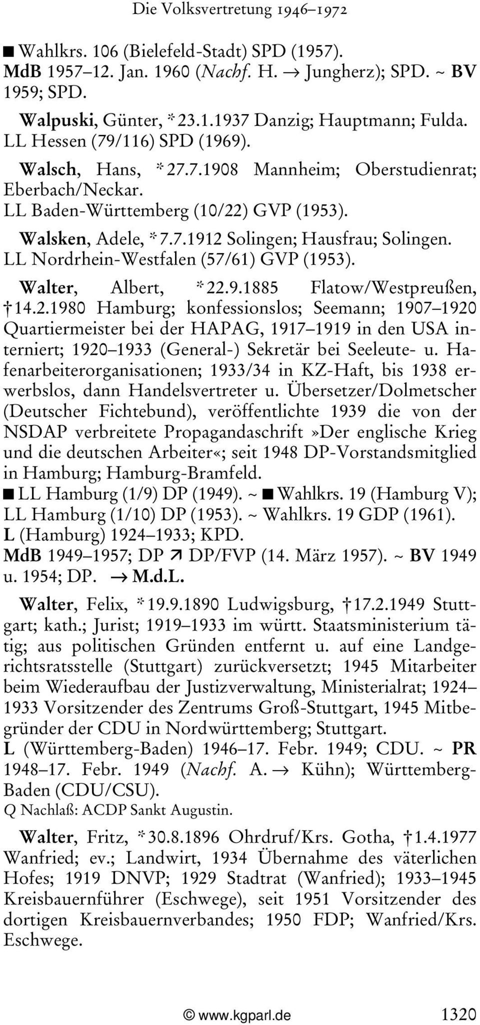 LL Nordrhein-Westfalen (57/61) GVP (1953). Walter, Albert, * 22