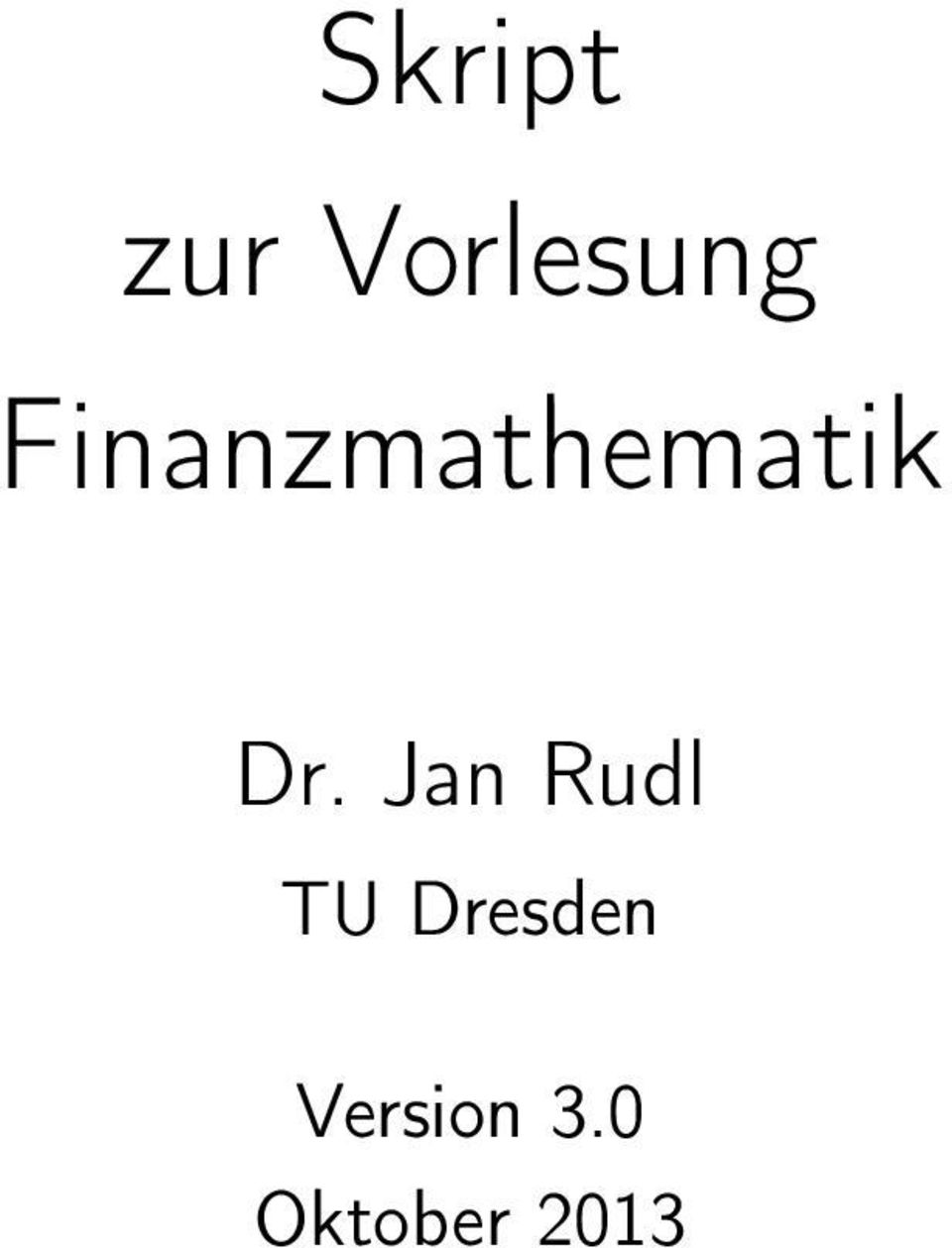 Jan Rudl TU Dresden