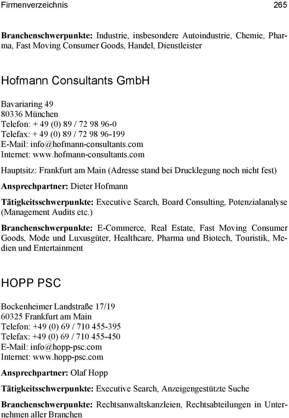 com Internet: www.hofmann-consultants.