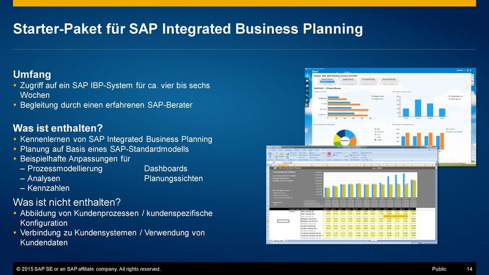 Kennenlernen von SAP Integrated Business Planning Planung auf Basis eines SAP-Standardmodells Beispielhafte Anpassungen für Prozessmodellierung