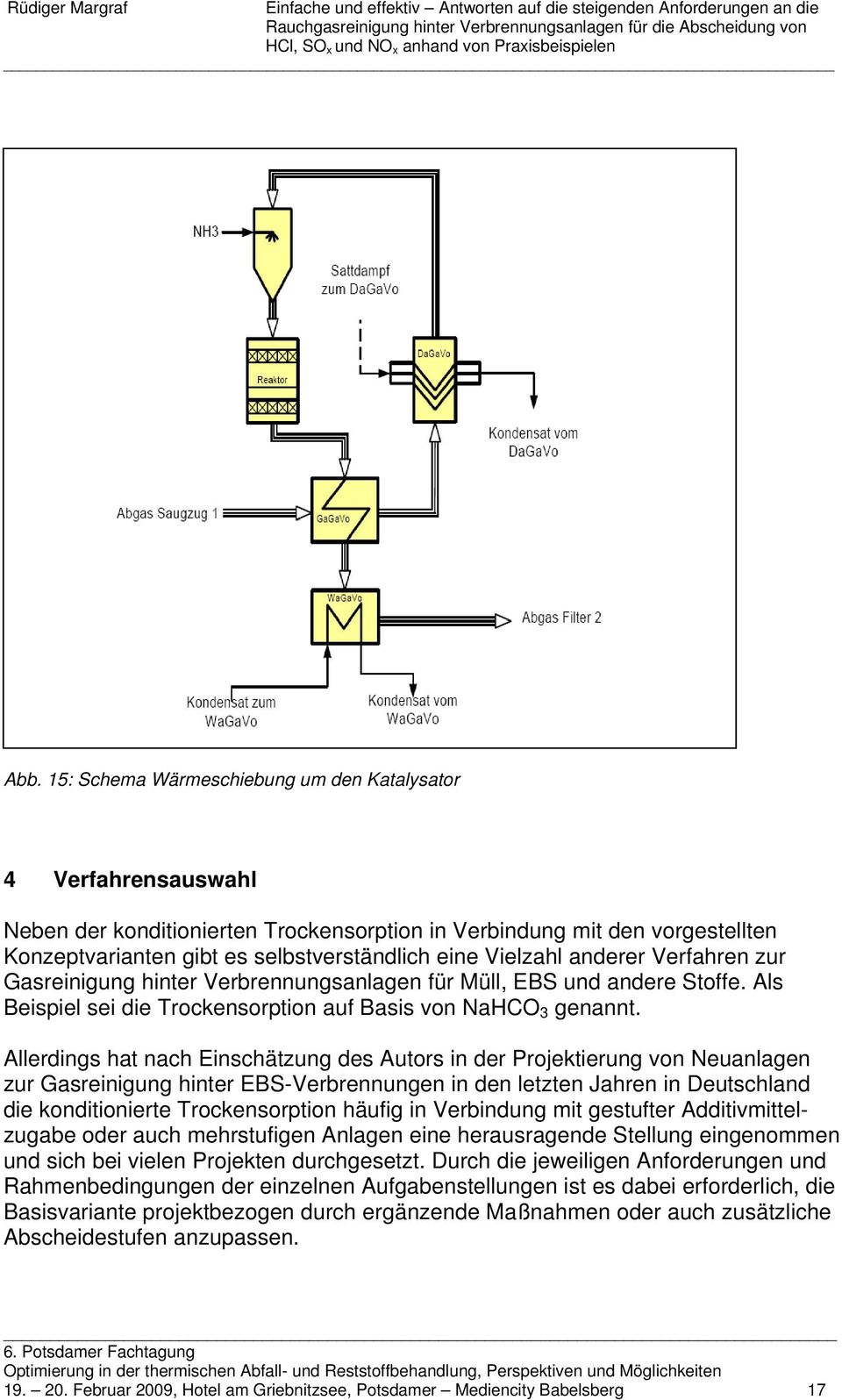 Allerdings hat nach Einschätzung des Autors in der Projektierung von Neuanlagen zur Gasreinigung hinter EBS-Verbrennungen in den letzten Jahren in Deutschland die konditionierte Trockensorption