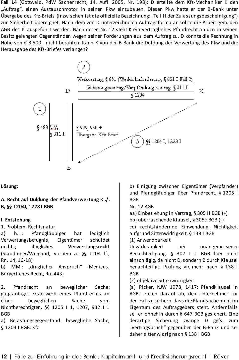 Nach dem von D unterzeichneten Auftragsformular sollte die Arbeit gem. den AGB des K ausgeführt werden. Nach deren Nr.