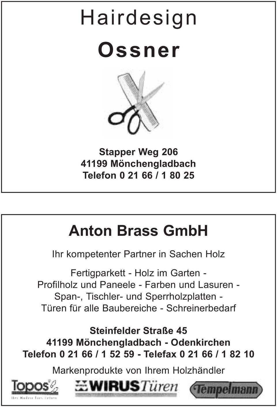 - Span-, Tischler- und Sperrholzplatten - Türen für alle Baubereiche - Schreinerbedarf Steinfelder Straße 45