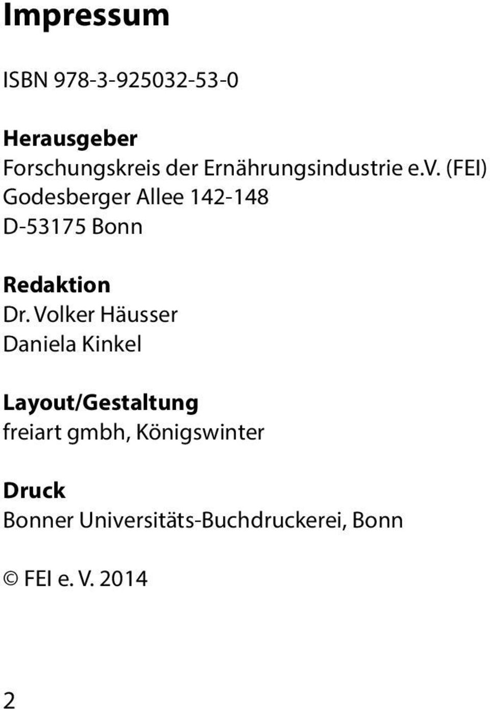 (FEI) Godesberger Allee 142-148 D-53175 Bonn Redaktion Dr.