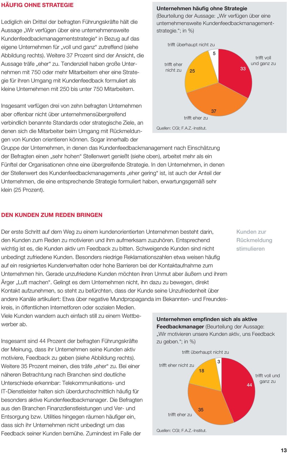 Tendenziell haben große Unternehmen mit 750 oder mehr Mitarbeitern eher eine Strategie für ihren Umgang mit Kundenfeedback formuliert als kleine Unternehmen mit 250 bis unter 750 Mitarbeitern.