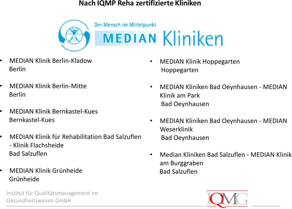 MEDIAN Klinik Hoppegarten Hoppegarten MEDIAN Kliniken Bad Oeynhausen - MEDIAN Klinik am Park Bad Oeynhausen MEDIAN