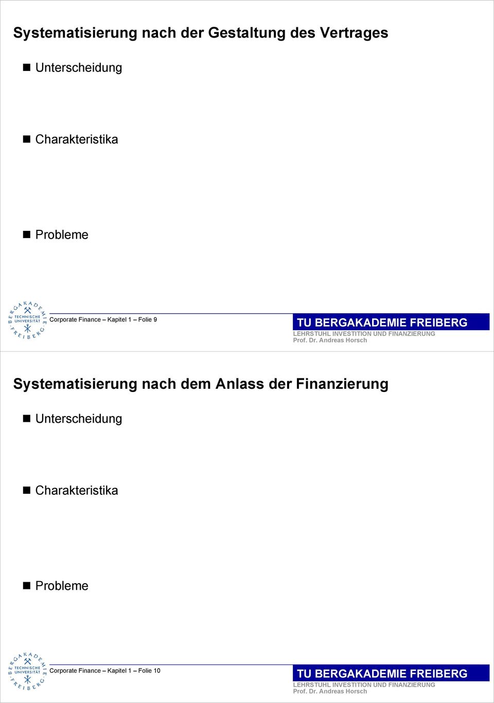 Kapitel 1 Folie 9 Systematisierung nach dem Anlass der