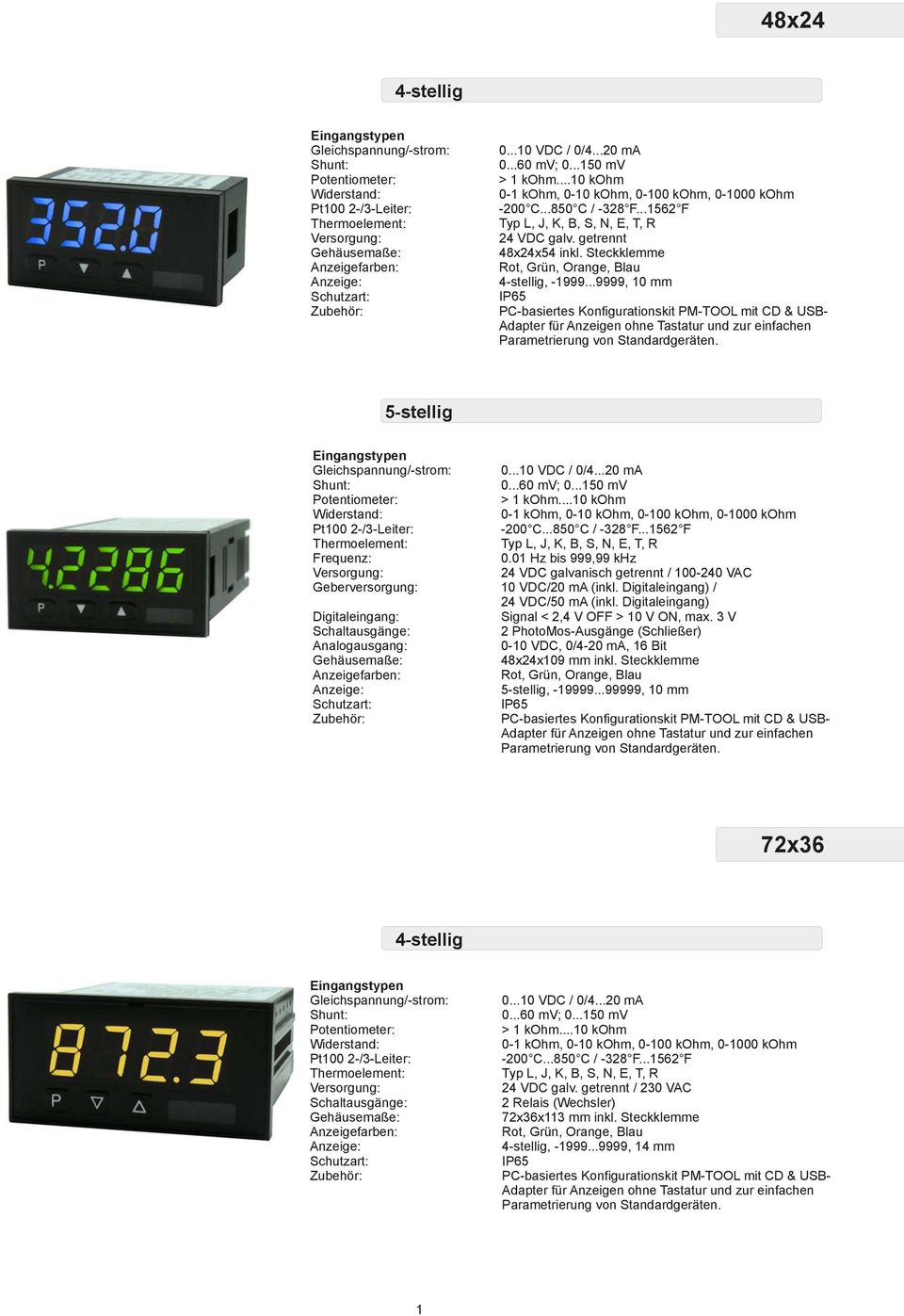01 Hz bis 999,99 khz 24 VDC galvanisch getrennt / 100-240 VAC 10 VDC/20 ma (inkl. Digitaleingang) / 24 VDC/50 ma (inkl. Digitaleingang) Signal < 2,4 V OFF > 10 V ON, max.