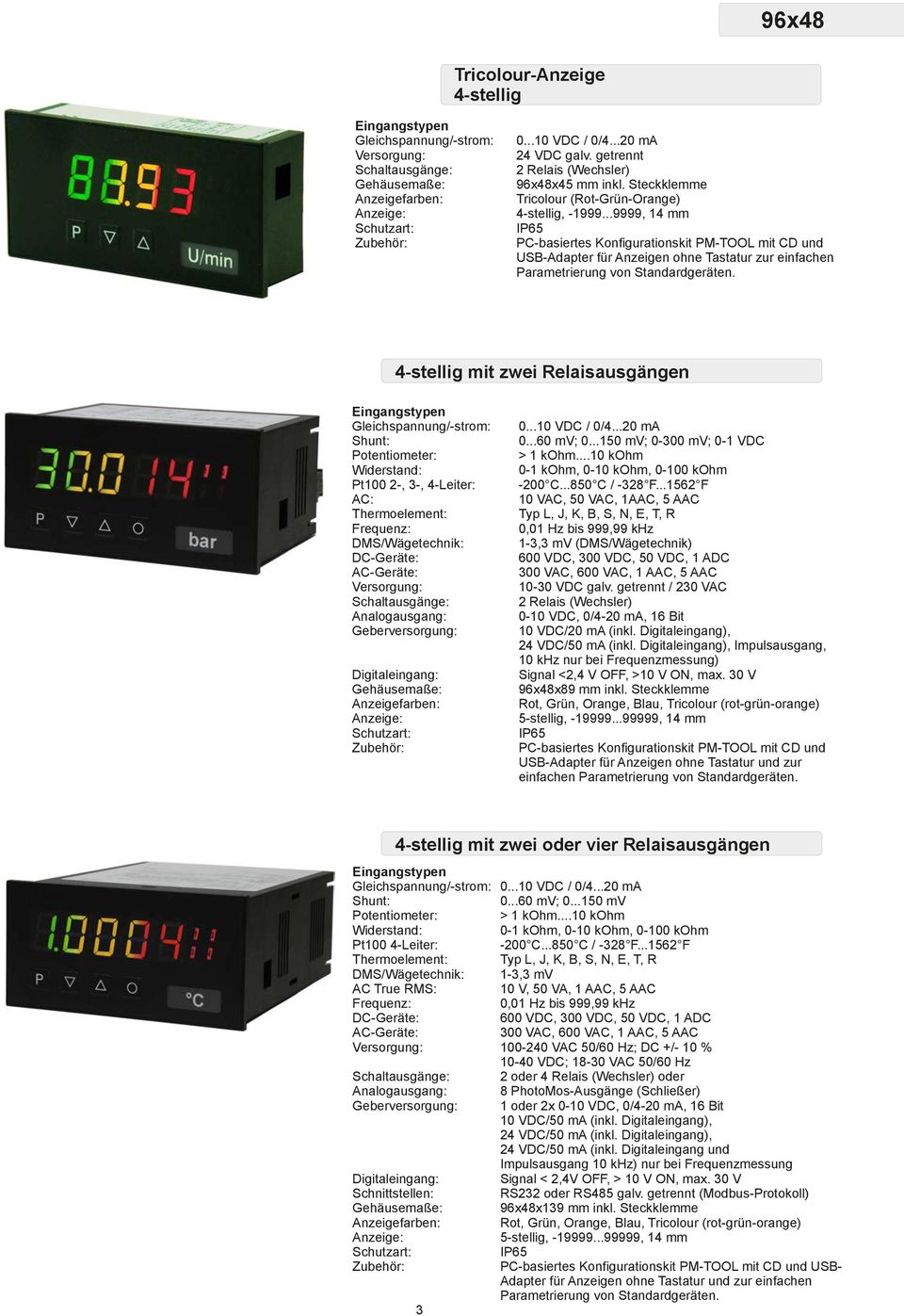 4-Leiter: AC: DMS/Wägetechnik: DC-Geräte: AC-Geräte: 0...60 mv; 0.