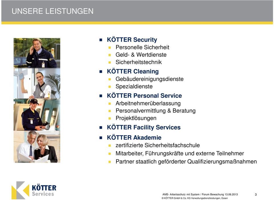 Personalvermittlung & Beratung Projektlösungen KÖTTER Facility Services KÖTTER Akademie zertifizierte