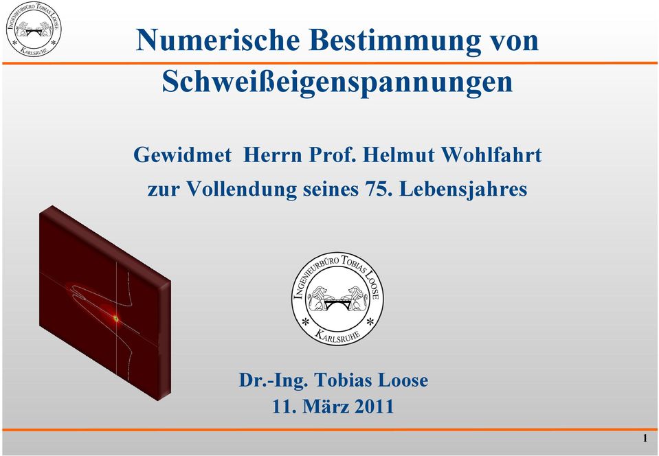 Prof. Helmut Wohlfahrt zur Vollendung