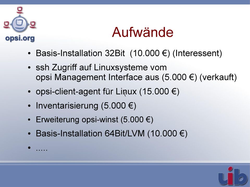 Interface aus (5.000 ) (verkauft) opsi-client-agent für Linux (15.