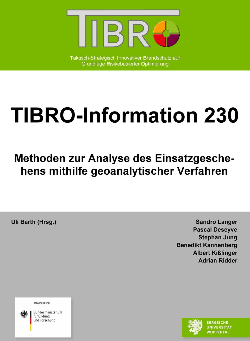 Risikobasierter Optimierung TIBRO-Information 230 Methoden zur Analyse des
