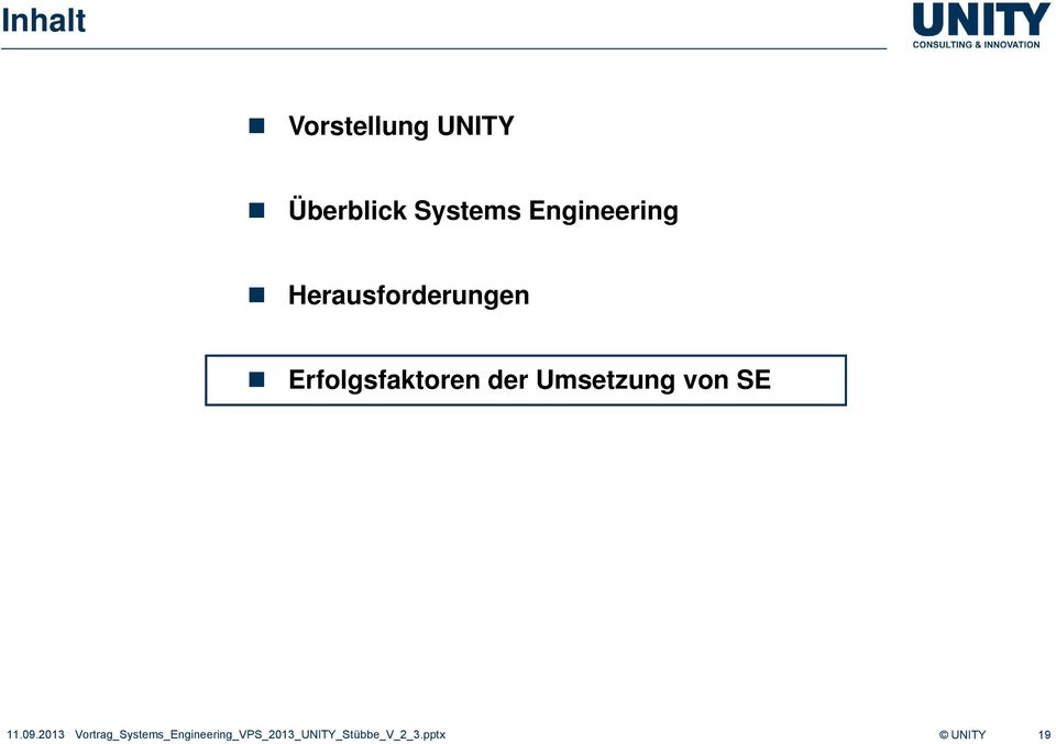 Erfolgsfaktoren der Umsetzung von SE