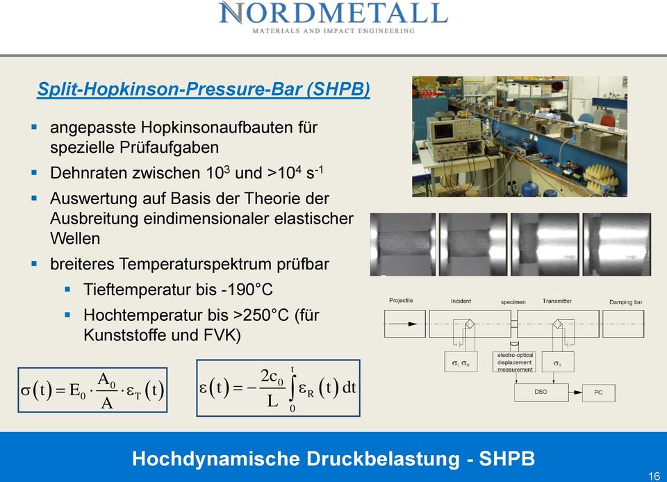 eindimensionaler elastischer Wellen breiteres Temperaturspektrum prüfbar Tieftemperatur bis -190 C