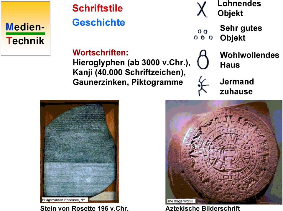 000 Schriftzeichen), Gaunerzinken, Piktogramme Lohnendes