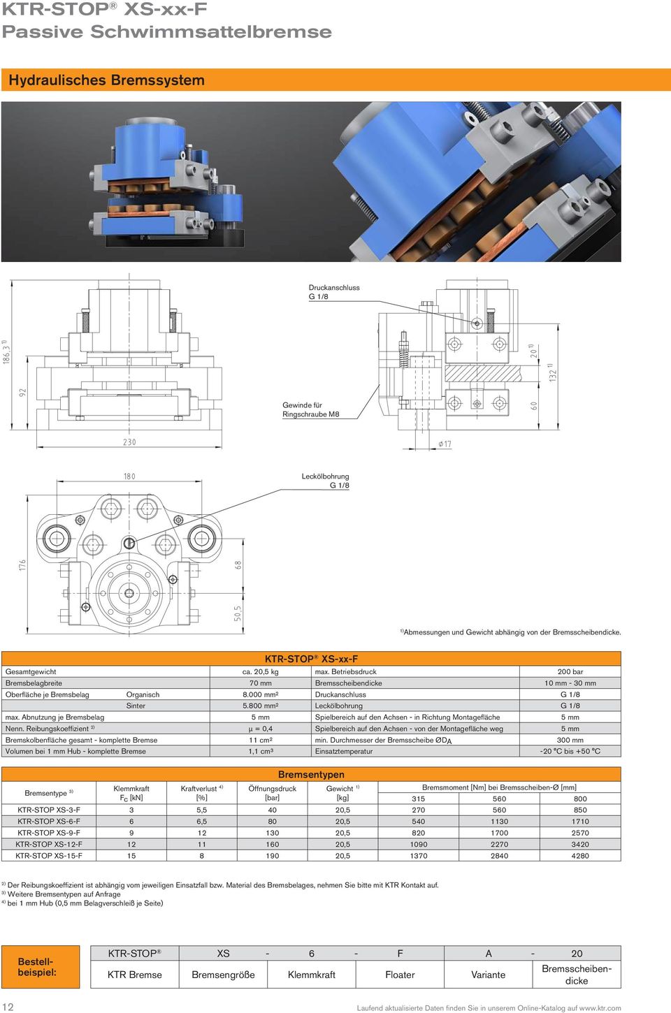 000 mm² Druckanschluss G 1/8 Sinter 5.800 mm² Leckölbohrung G 1/8 max. Abnutzung je Bremsbelag 5 mm Spielbereich auf den Achsen - in Richtung Montagefläche 5 mm Nenn.