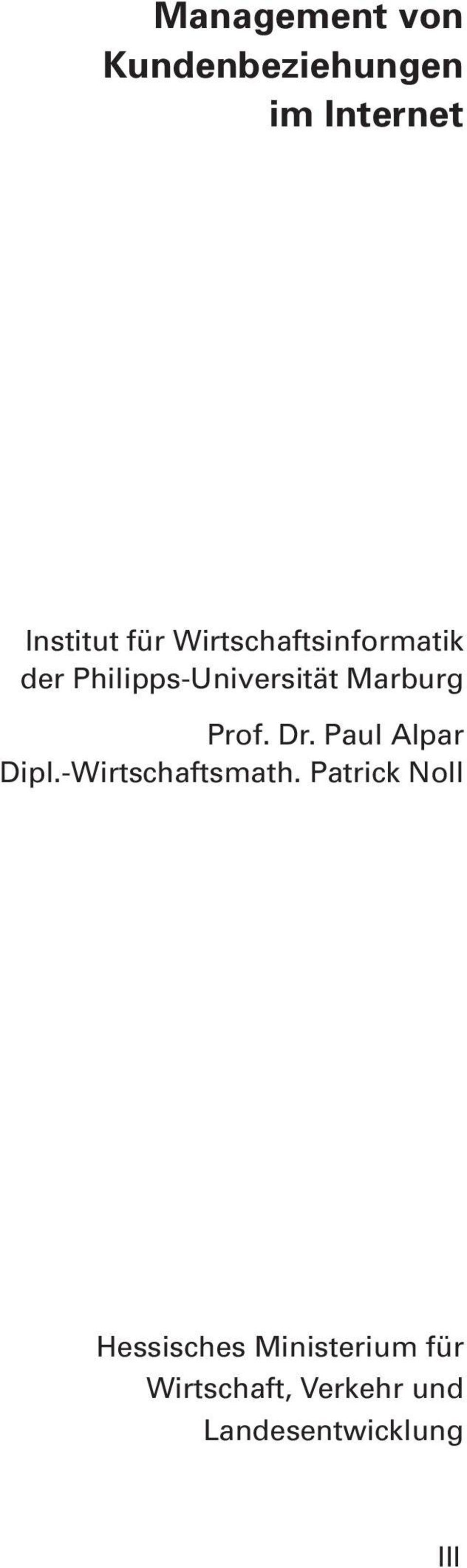 Dr. Paul Alpar Dipl.-Wirtschaftsmath.