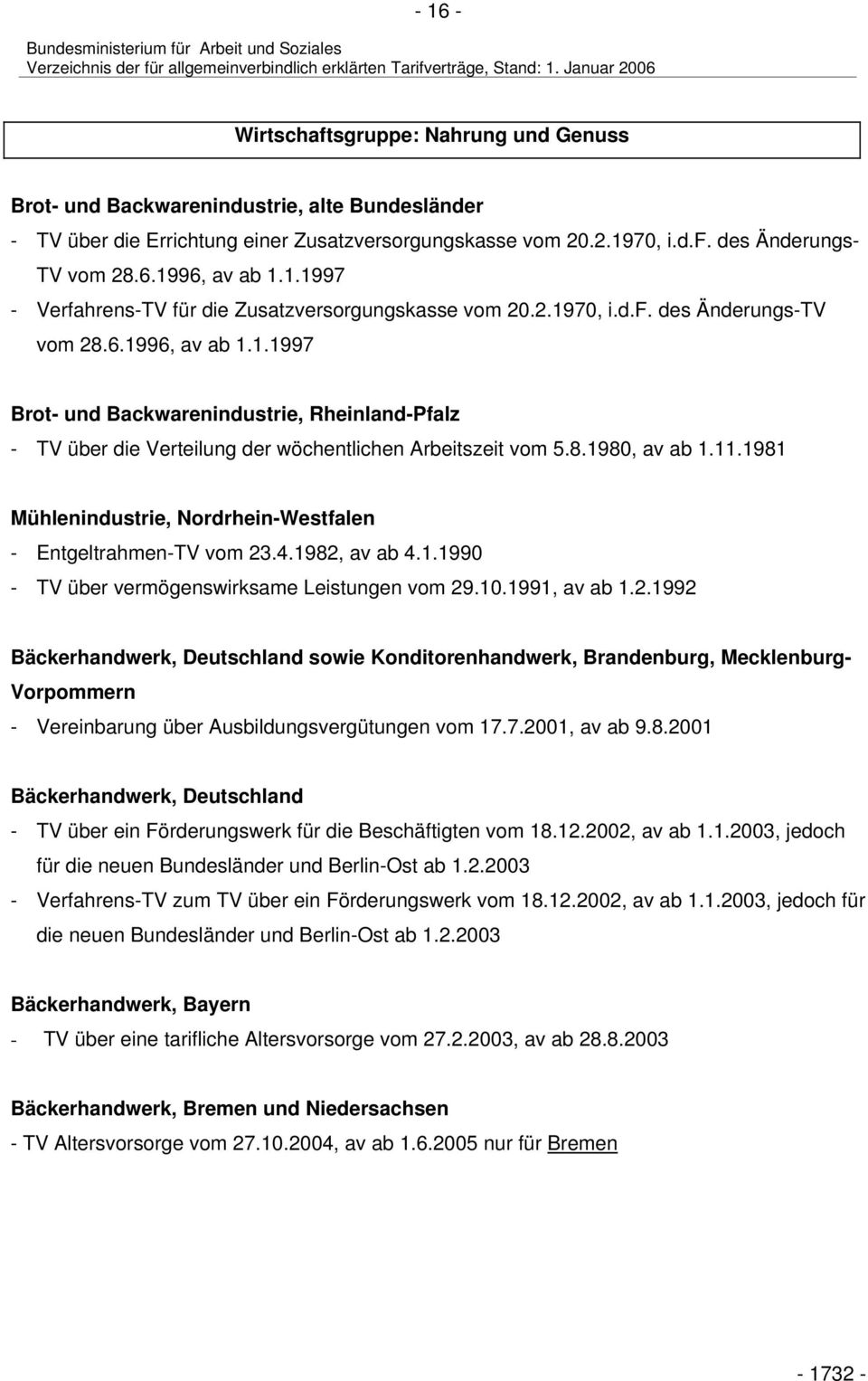 8.1980, av ab 1.11.1981 Mühlenindustrie, Nordrhein-Westfalen - Entgeltrahmen-TV vom 23