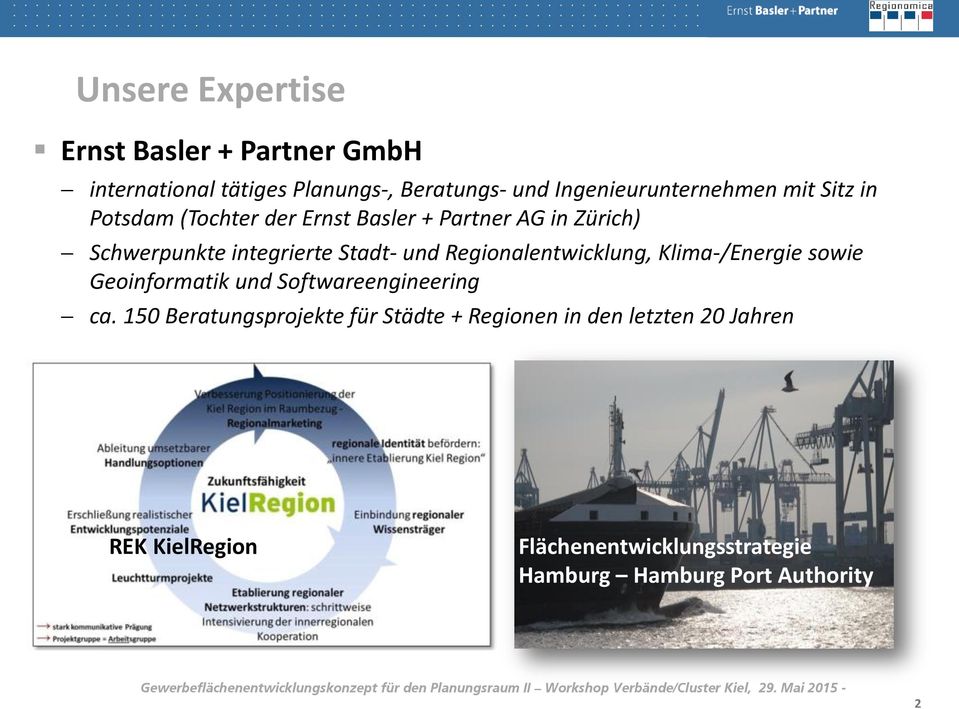 integrierte Stadt- und Regionalentwicklung, Klima-/Energie sowie Geoinformatik und Softwareengineering ca.