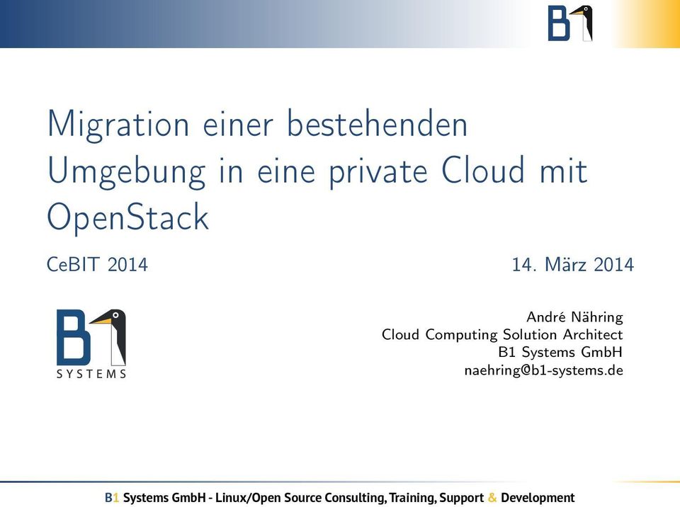 März 2014 André Nähring Cloud Computing Solution Architect