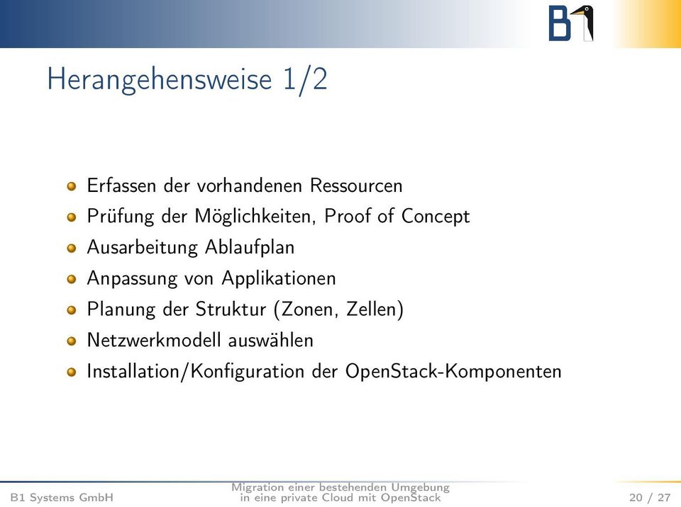 Applikationen Planung der Struktur (Zonen, Zellen) Netzwerkmodell auswählen